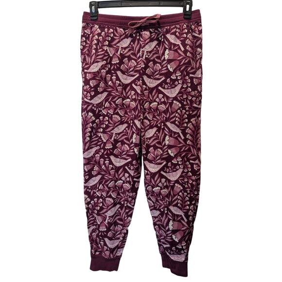 Garnet Hill Pima Organic Cotton Flannel Pink Jogger Sweatpants Small - Picture 3 of 7